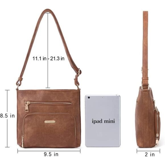 Crossbody Purse for Women Multi Pockets Bag Vegan Leather Small Shoulder Purse - Picture 4 of 7